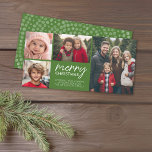 Collage de fotos de Feliz Navidad 4 - puede editar<br><div class="desc">Para hacer de este diseño familiar se utiliza una moderna fuente caligráfica. CONSEJO DE TARJETAS DE FOTOGRAFÍA: Inserte toda su información, y si todavía no es como lo desea: HAGA CLIC EN EL ENLACE QUE DICE: PERSONALIZAR IT — para cambiar el tamaño de las fotos y hacerles ver exactamente como...</div>
