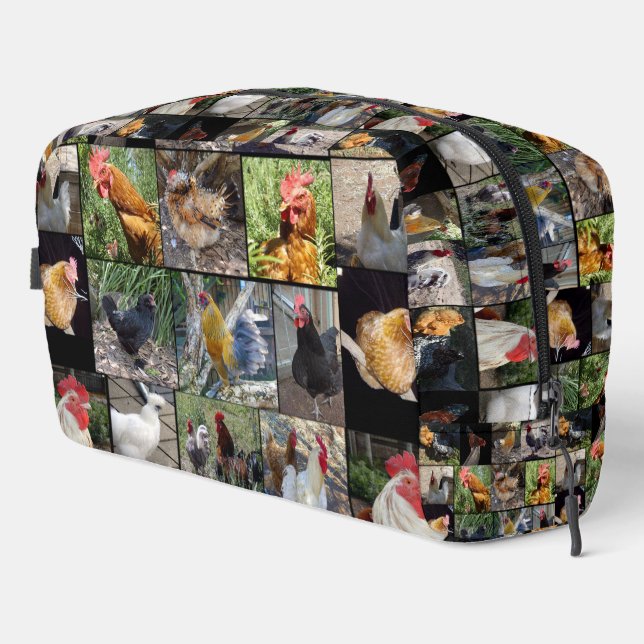 Collage de fotos de gallo de pollo, bolsa de artíc (Esquina derecha)