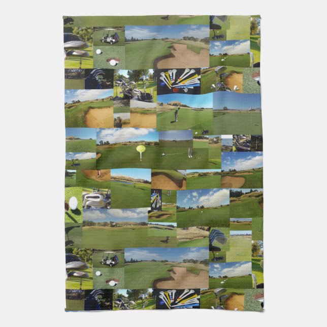 Collage de fotos de golf, toalla de té (Vertical)