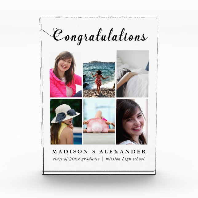 Collage de fotos de graduados y tipografía con nom (Anverso)