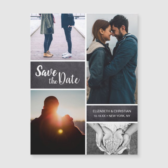 Collage de fotos de guardar Boda de fecha personal (Anverso)