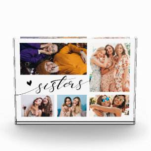 Collage de fotos de guión de hermanas modernas