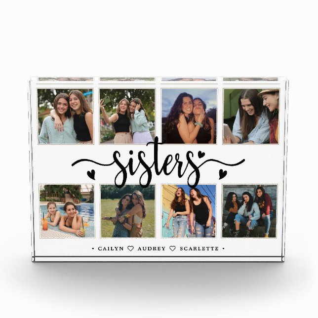 Collage de fotos de hermanas con 8 fotos y Persona (Anverso)