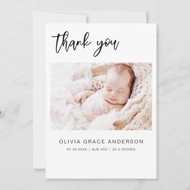 Collage de fotos de Invitación simple para bebés m (Anverso)