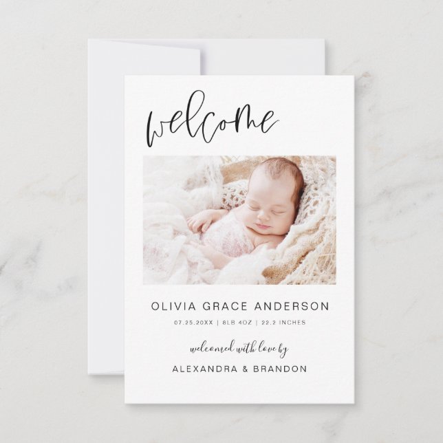 Collage de fotos de Invitación simple para bebés m (Anverso)