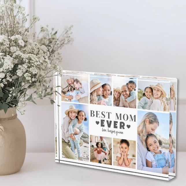 Collage de Fotos de la Mejor Mamá (Best Mom Photo Collage Block)