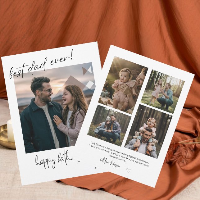 collage de fotos de la tarjeta del día del padre (Celebrate your bond with a timeless photo keepsake.)