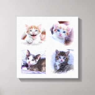 Collage de fotos de lienzo envuelto en panel de ve