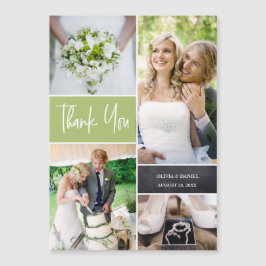 Collage de fotos de matrimonio personalizado verde