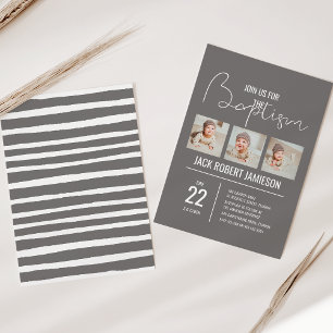 Collage de fotos de moda   Invitación al bautismo