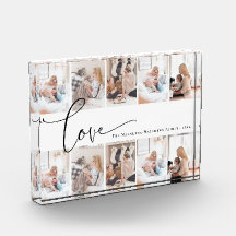 Collage de fotos de monograma de escritura de amor