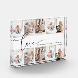 Collage de fotos de monograma de escritura de amor