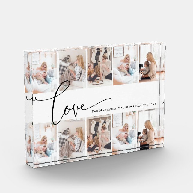 Collage de fotos de monograma de escritura de amor (Izquierda)