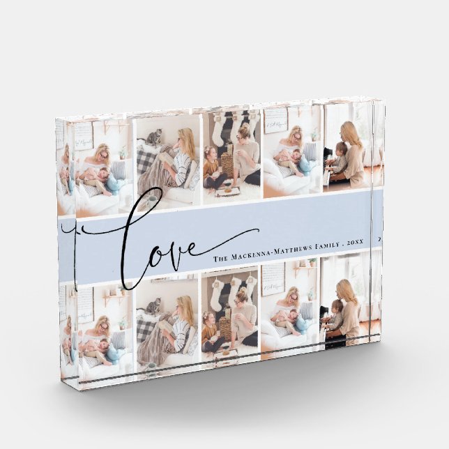 Collage de fotos de monograma de escritura de amor (Izquierda)