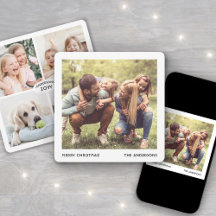 Collage de fotos de Navidad con apellido de famili