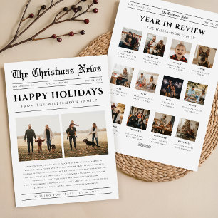 Collage de fotos de Navidad del periódico de resum