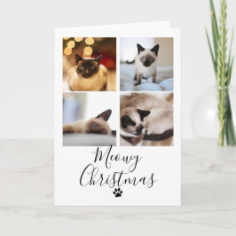Collage de Fotos de Navidad Meowy Tarjeta de Navid