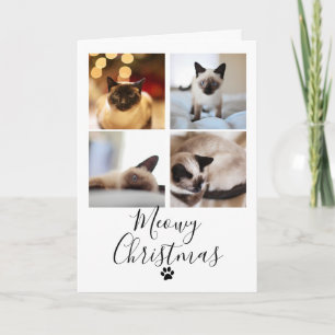Collage de Fotos de Navidad Meowy Tarjeta de Navid