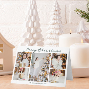 Collage de fotos de Navidad minimalista chic dobla