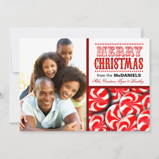 Collage de fotos de Navidad Peppermint Candy Merry (Anverso)