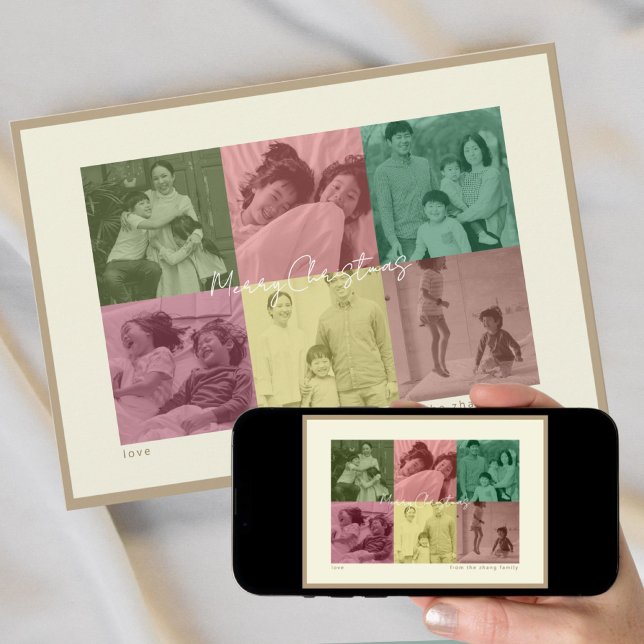 Collage de fotos de Navidades de arte pop Tarjeta  (Subido por el creador)