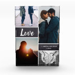 Collage de fotos de pareja de amor<br><div class="desc">Personalizar este bloque de fotos con hasta cuatro de tus fotos favoritas juntas. Personaliza con tus nombres y fecha especial. Elegante y de moda,  un regalo perfecto para aniversarios bodas.</div>