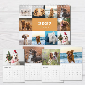 Collage de fotos de perros Calendario moderno 2027