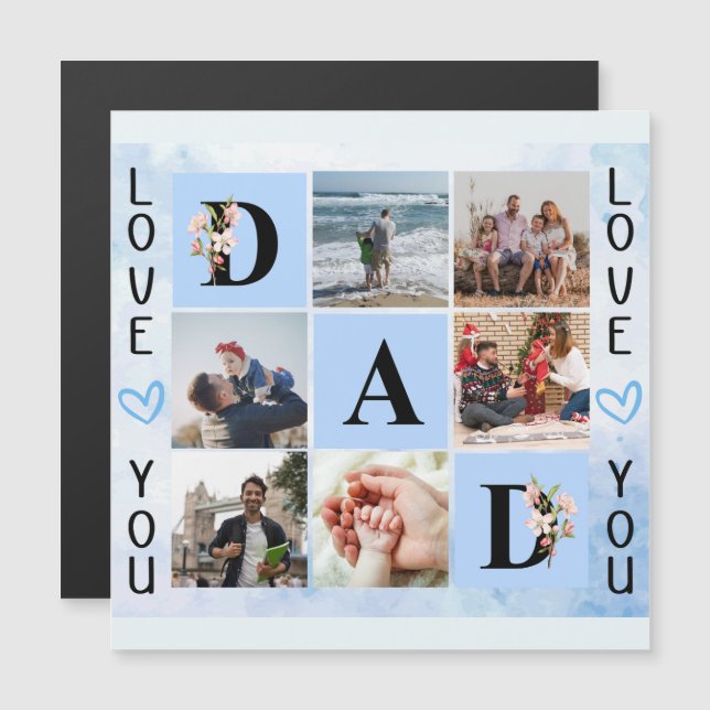 Collage de fotos de Personalizado de Amo Tú Papá - (Anverso/Reverso)