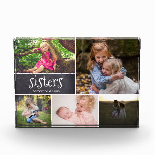 Collage de fotos de pizarra personalizada Sisters