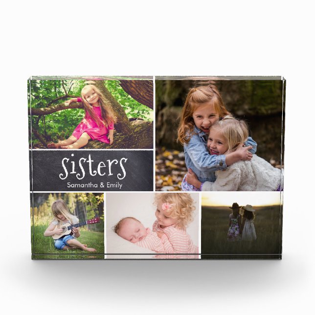 Collage de fotos de pizarra personalizada Sisters (Anverso)