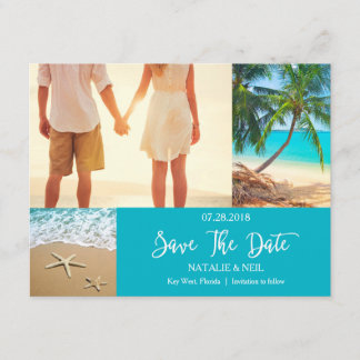 Collage de fotos de playa Guardar la tarjeta de fe
