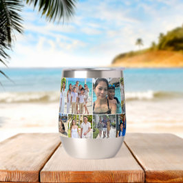 Collage de fotos de vacaciones de familia de múlti