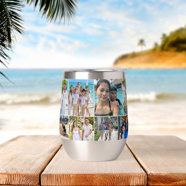 Collage de fotos de vacaciones de familia de múlti (Playa)