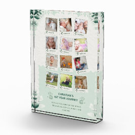 Collage de fotos de viaje de primer año del bebé p