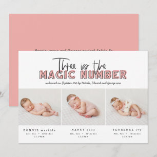 Collage de fotos del anuncio de nacimiento de trip