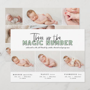 Collage de fotos del anuncio de nacimiento de trip