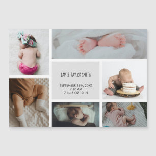 Collage de fotos del bebé Nombre Invitación de fec