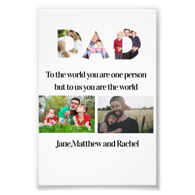 Collage de fotos del Día 5 del Padre personalizado (Frente)