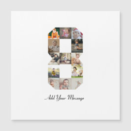 Collage de fotos del número 8 en blanco y negro