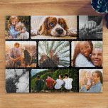 Collage de fotos del rompecabezas 9 personalizado<br><div class="desc">Rompecabezas fotográfico personalizado de 9 con marco negro redondeado. Ideal para reuniones familiares,  encuentros y cumpleaños.</div>
