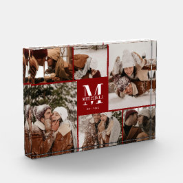 Collage de fotos elegante de la familia Borgoña Ke