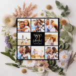 collage de fotos en blanco y negro moderno de 21 a<br><div class="desc">Invitación de collage de fotos en blanco y negro y dorado de 21 años. Diseño de texto de escritura moderno. Parte de una colección.</div>