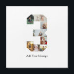 Collage de fotos en blanco y negro número 3<br><div class="desc">Este producto personalizable es donde se organizan fotos para formar la forma de un número. A menudo se utiliza para celebraciones importantes como cumpleaños, aniversarios o logros, lo que permite a los usuarios mostrar imágenes memorables dentro de una sola exhibición llamativa. Los diseños suelen ofrecer espacios para diferentes tamaños y...</div>