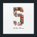 Collage de fotos en blanco y negro número 5<br><div class="desc">Este producto personalizable es donde se organizan las fotos para formar la forma de un número. A menudo se utiliza para celebraciones importantes como cumpleaños, aniversarios o logros, lo que permite a los usuarios mostrar imágenes memorables en una sola exhibición llamativa. Los diseños suelen ofrecer espacios para diferentes tamaños y...</div>