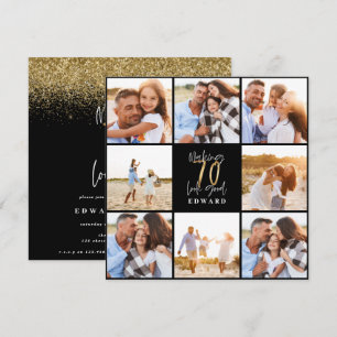 collage de fotos en blanco y negro y dorado de 70 