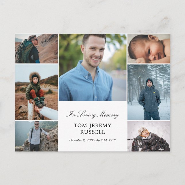 Collage de fotos En La Invitación De Muerte Por La (Anverso)