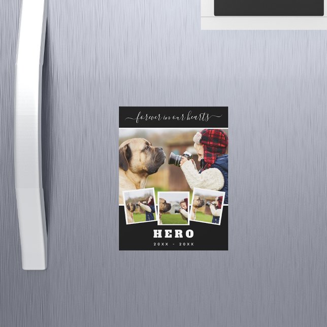 Collage de fotos en negro conmemorativo amor perro (Subido por el creador)