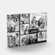 Collage de fotos familiar Amor blanco y negro