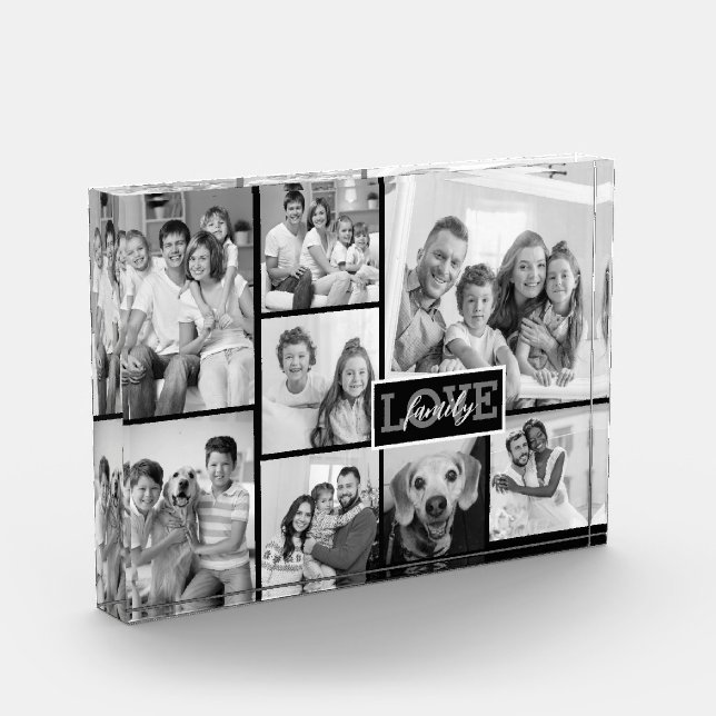 Collage de fotos familiar Amor blanco y negro (Izquierda)