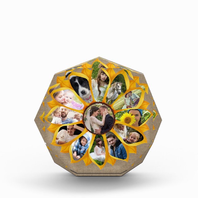 Collage de fotos familiar Burlap 13 fotos fáciles (Anverso)